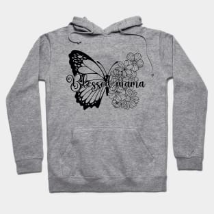 Blessed Mama Floral Butterfly Retro Vintage Mother's Day Hoodie